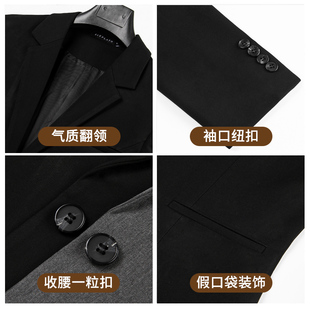 黑色西裝 2021新款 春秋正裝 面試R小V個子女士灰色西 外套女職業套裝