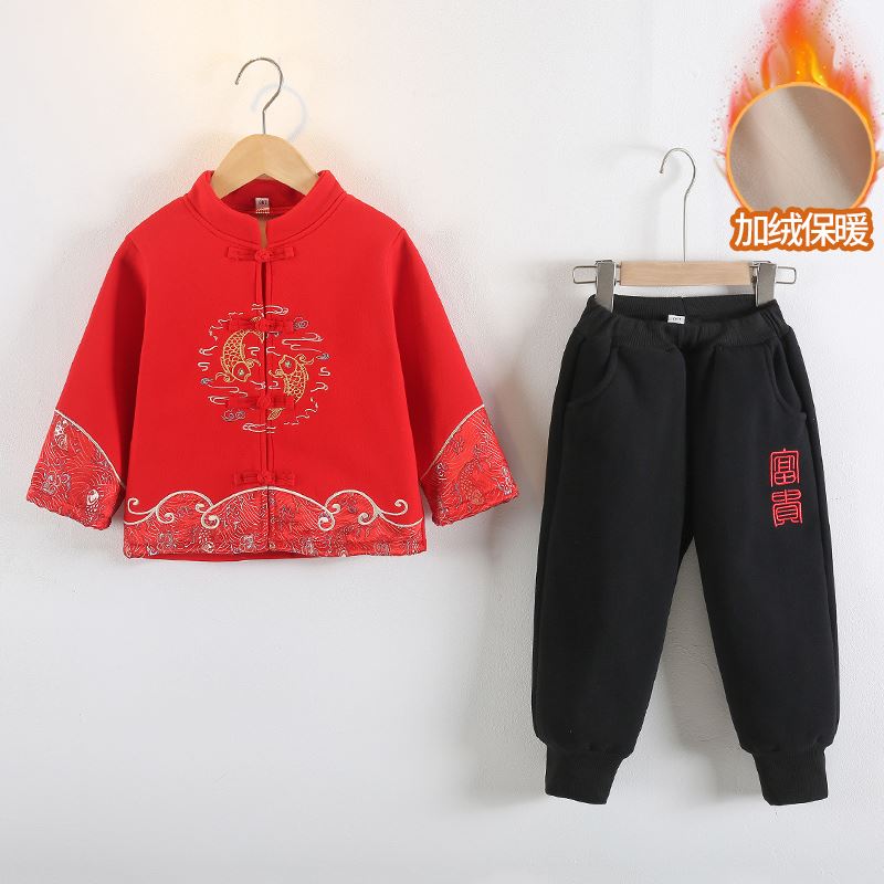 唐装男童拜年服中国风抓周服宝宝周岁G礼服儿童汉服W古装元旦演出