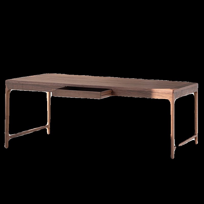 新中式阳台茶桌北美胡桃木2024新款小型高端家用轻奢现代高级感