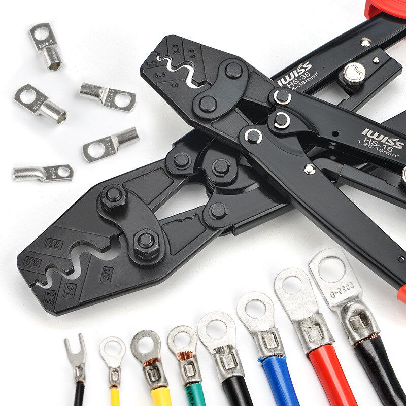 棘轮式裸端子压线钳 铜鼻子线鼻子OT UT RNB SC压接钳HS-8 HS-16