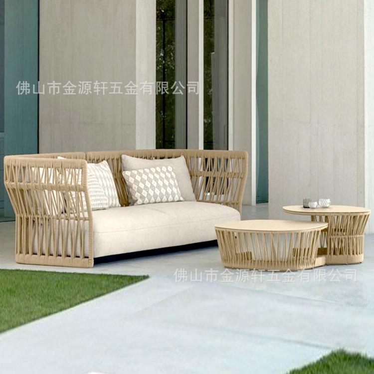 北欧户外藤编沙发室外民宿露天庭院别墅花园阳台休闲单人藤椅家具