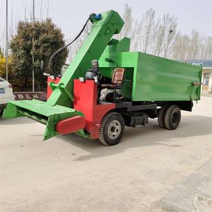 喂牛养殖户柴油清粪车清理牛圈自走清运车养牛三轮牛粪清理车