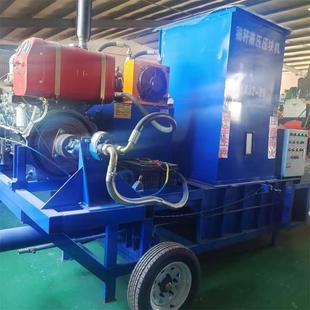 青储压块秸秆打包机全自动干湿两用青储牧草饲料液压压捆机