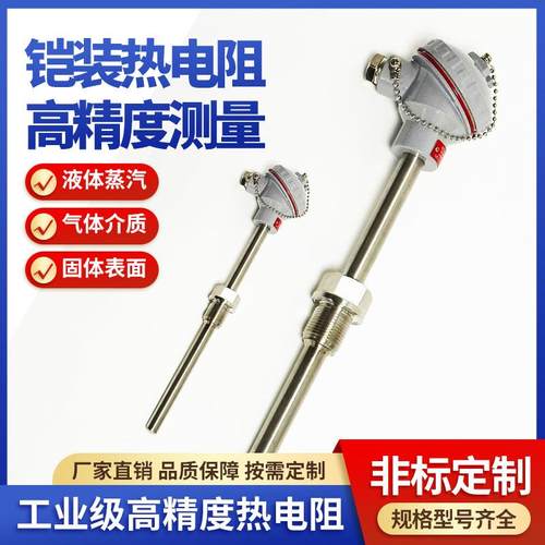 WZP-230铠装铂热电阻PT100温度传感器温度变送器合肥上仪热电阻