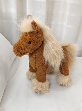 可爱小白马公仔玩偶睡觉吉独角兽毛绒F玩具可爱娃马娃年抱祥物女