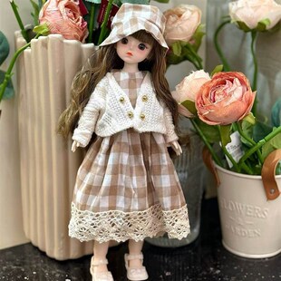 高颜值30厘米洋娃娃6分B玩D娃z衣套装女孩J偶眼镜公仔闺蜜儿童玩