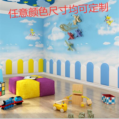 跆拳道弧形软包榻榻米防撞软包墙围幼儿园舞蹈房卧室自.粘软包背