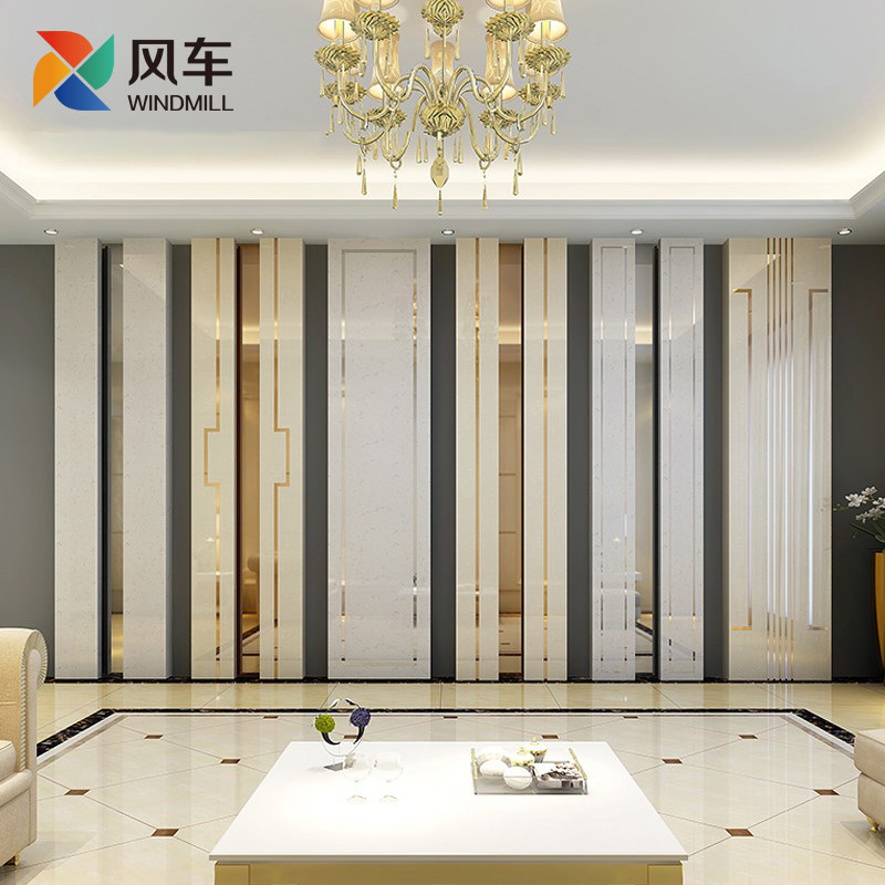 立体镶金石护墙板微晶石电视瓷z砖背景墙大理石影视墙边框装饰造