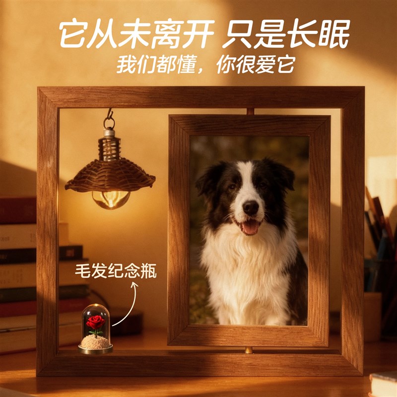 宠物纪念相框摆台定n制照片猫咪狗毛发留念收藏保存宠物离世纪念