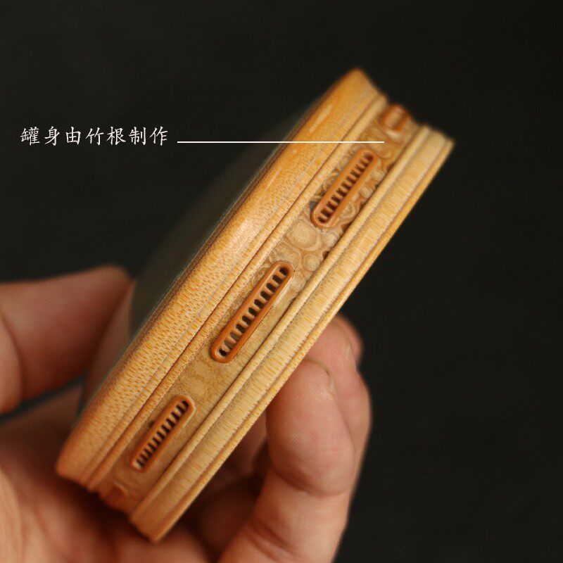 名家老谭精制苏工镶嵌老竹w根鱼子纹竹大万体虫蛉盒鸣虫器具竹迹
