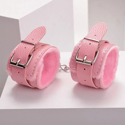 SM Sexy Adult Toys Leather Plush HandcIuffs Couple Binding F