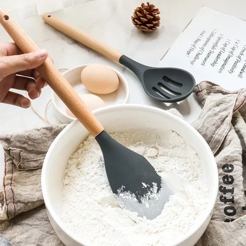 12PCS Food Grade oSilicone Kitchen Cookware Utensils Turner