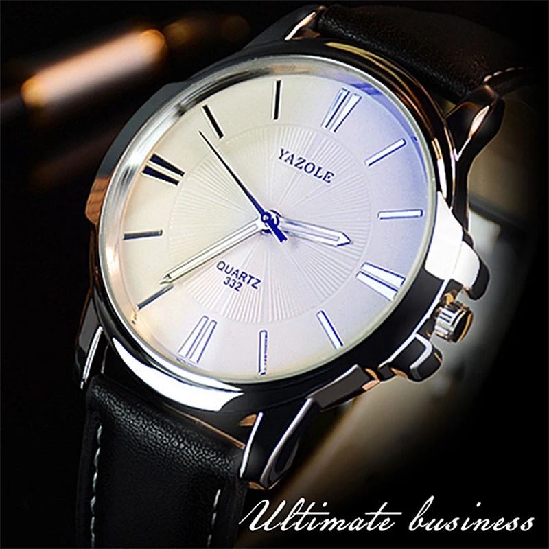 New YAZOLE Mens Watches Top Brand Luxury Blue Glass WWatch M