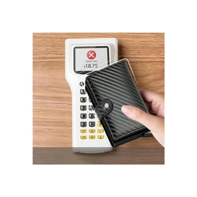 RFIDa Blocking Credit Card Holder for Men Women Metal carbon