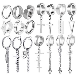 Punk Ear Sttainless Painless color Clip 1Pc Earr Steel