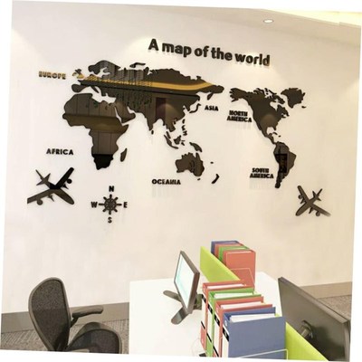 world acrylick crystal 3d map room bedroom wall stier liv