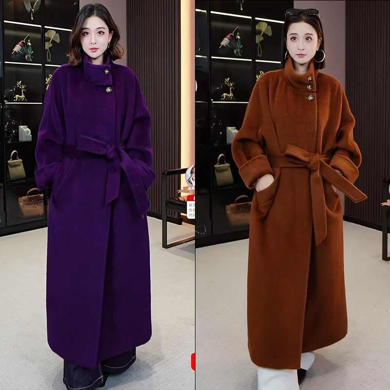 【辰大嗓严选】秋冬季新款高端百搭轻奢苏丽羊驼大衣-25019