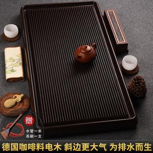 茶海小号电胶木茶台大号简约 德国电木茶盘黑料家用功夫茶具排水式