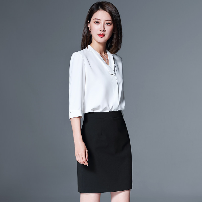 职业装气质女神范夏季时尚空姐前台老师工作服套裙面试.正装女套