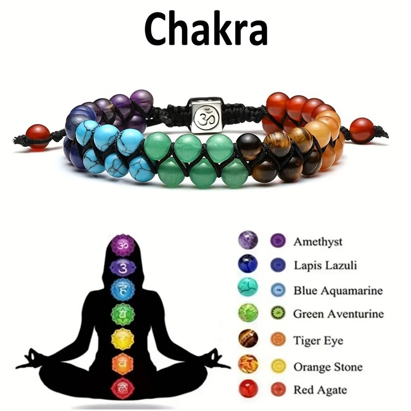 Top Plaza 7 Chakra pTreatment Crystal Bracelet Yoga Stone Ad
