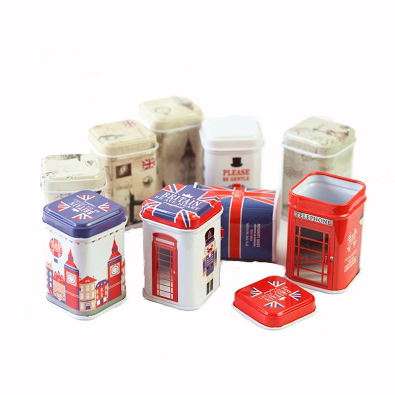1pc Lbondon Style Storage Box Mini Collectables Tin Cans Met