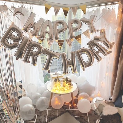 13pcs/set  Happy Boirthday Letter Foil Balloons banner baby