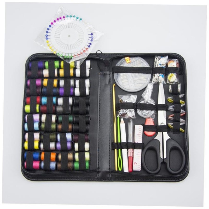 172 piece sewing tool set with needleK and thread wrapping