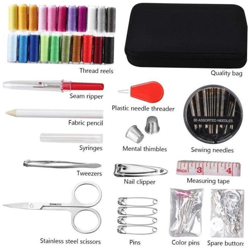 Sewing kit hand sewing vneedle and thread storage box set