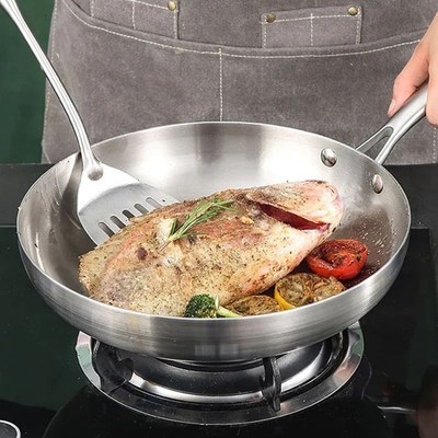 304 Stainless Steel Fryinvg Pan, NonStick Pan Fried Steak Po