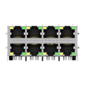 千兆rj45网卡带灯带弹片16口插座 现货 SYT28Q042DB2A1D057