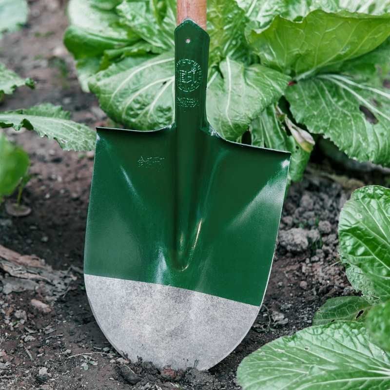 铁锹锰钢加厚农用钢锹铁锨铁铲工具户外铲子挖土挖沙木柄平头尖铲