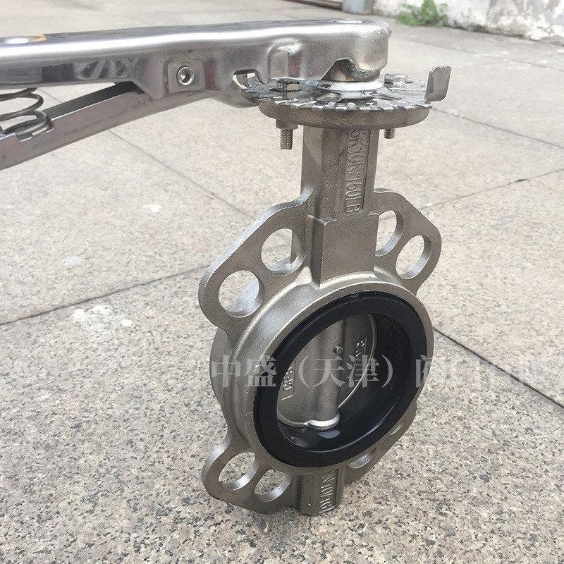 D71X-16P 工业304不锈钢手柄对夹式蝶阀 密封手动蝶阀 厂家