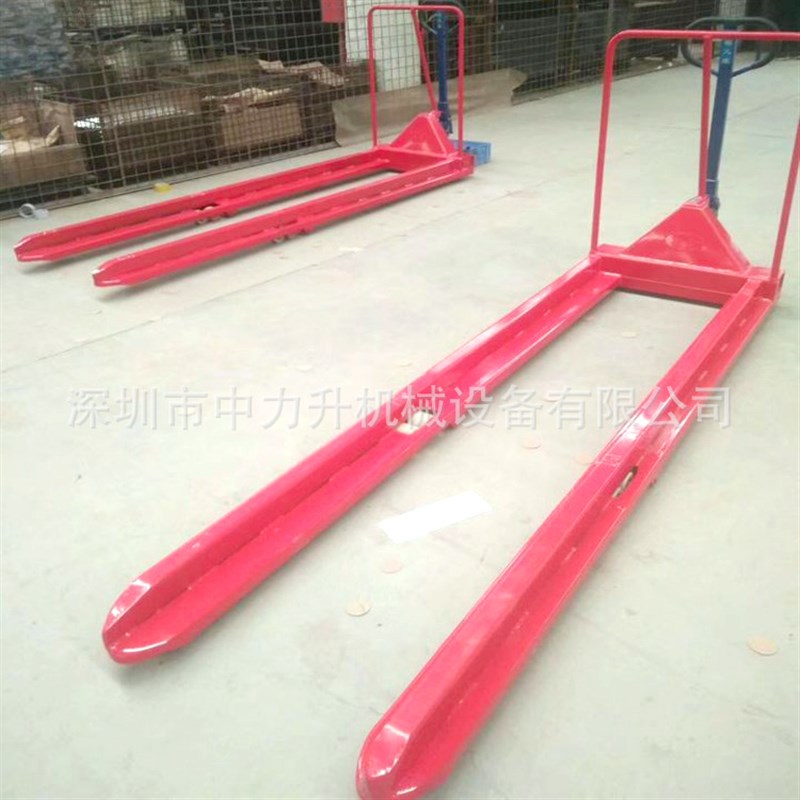 3吨鸿福加长手动叉车搬运车升降手推堆高地牛 手动液压托盘车