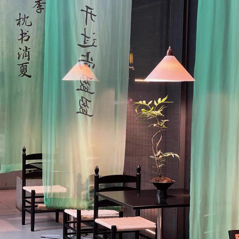 围炉煮茶文化国风纱幔渐变半透明纱中国风挂布市集中式成品布艺