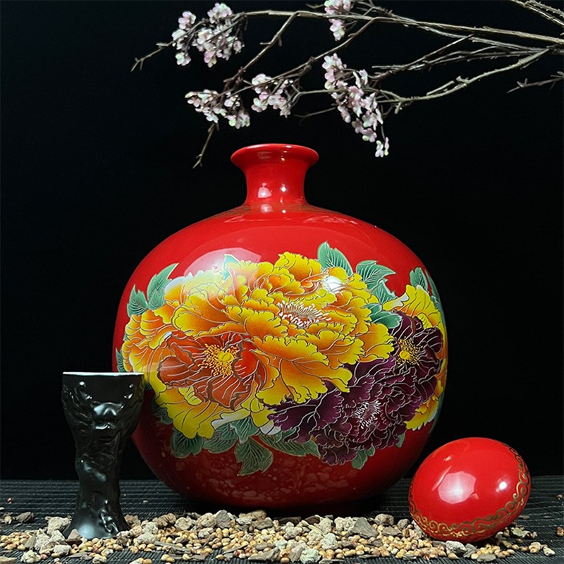 家用陶瓷密封土陶酒罐绍兴酒坛黄酒窖藏10斤装空酒瓶仿古酒壶