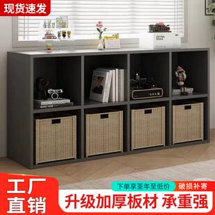 儿童书架置物架落地家用客厅自由组合格子柜宝宝简易矮书柜收纳柜