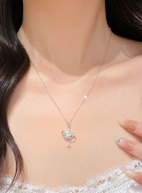 环星绕月999纯银项链女小众轻奢送女友闺蜜生日礼物2024新款爆款