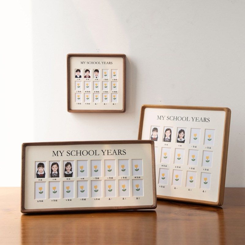 胡桃木儿童成长相框实木记录校园时光毕业纪念幼儿园宝宝照片相册,家居饰品,相框/画框,淘宝优惠券,粉丝福利购,淘宝优惠卷