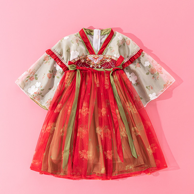 汉服女童春季新款儿童古风高端襦裙子超仙连衣裙小女孩生日公主裙,童装/婴儿装/亲子装,汉服,淘宝优惠券,粉丝福利购,淘宝优惠卷