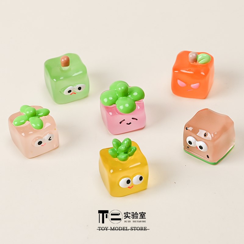 盲袋夜光创意水果冰块发光迷你微缩模型桌面创意摆件儿童礼物玩具
