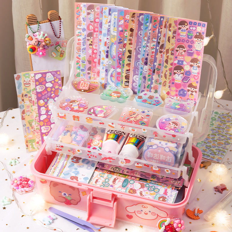 女童串珠手工diy材n料儿童手链饰品首饰女孩手工diy玩具奶油胶咕