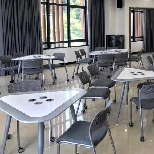 会议培训椅带写字板办公职员电脑洽谈扶手椅家用学生座椅凳子靠背
