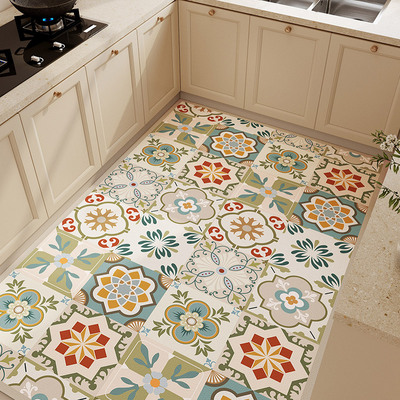 美式厨房专用防水地垫防油防污防滑脚垫地面满铺免洗耐脏皮革地毯