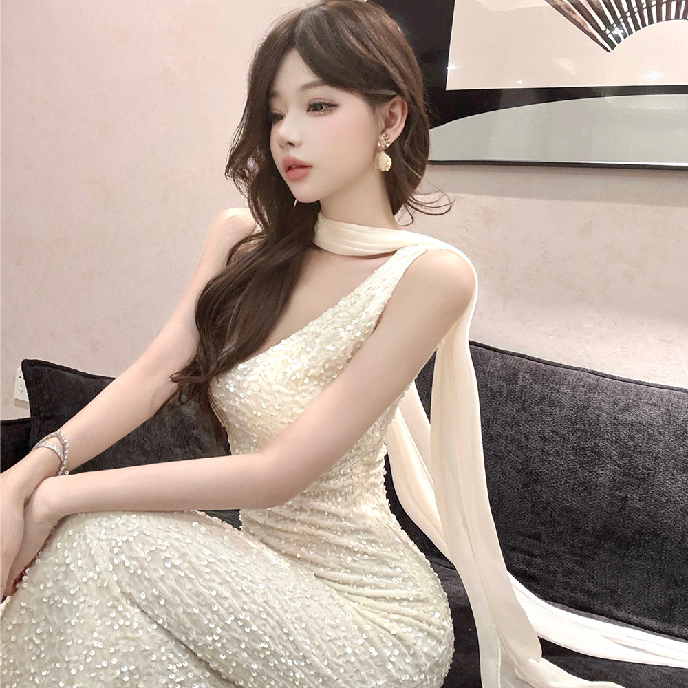 法式性感名媛御姐风高端精致宴会礼服裙高级感亮片吊带包臀连衣裙,女装/女士精品,连衣裙,淘宝优惠券,粉丝福利购,淘宝优惠卷