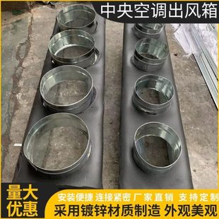 定制中央空调风管机出风口静压箱出风箱白铁皮天方地圆集水盘漏斗