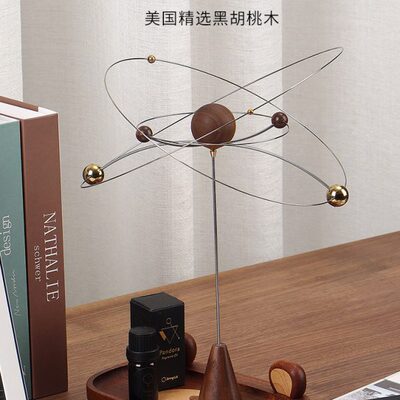 黑胡桃木星系动态平衡扩香器现代艺术香氛摆件小行星无火香薰香氛