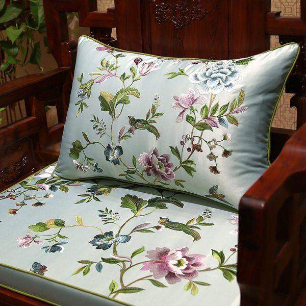 新款中式花鸟刺绣红木沙发坐垫圈椅罗汉床加厚海绵防滑座垫套定制,居家布艺,沙发垫,淘宝优惠券,粉丝福利购,淘宝优惠卷