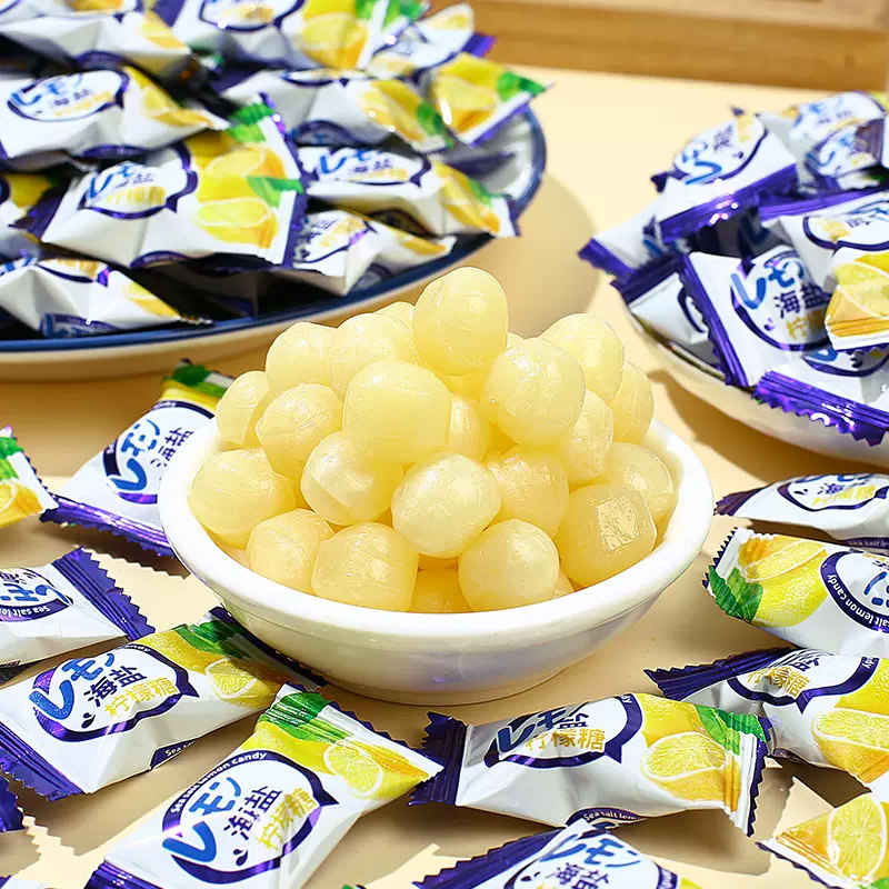 亲劲海盐咸柠檬糖水果味硬糖酸甜解腻网红休闲办公室零食独立包装