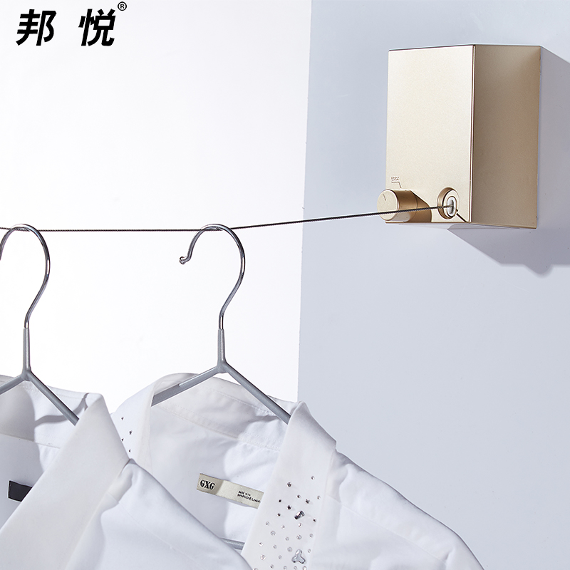 邦悦可伸缩晾衣i杆收缩 酒店室内晾衣绳 宾馆室外隐形晾衣架