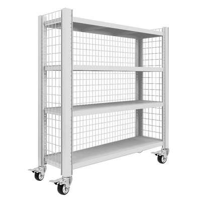 可移动货架带轮置物架多层带网格加厚承重仓库P储物库房家用展示